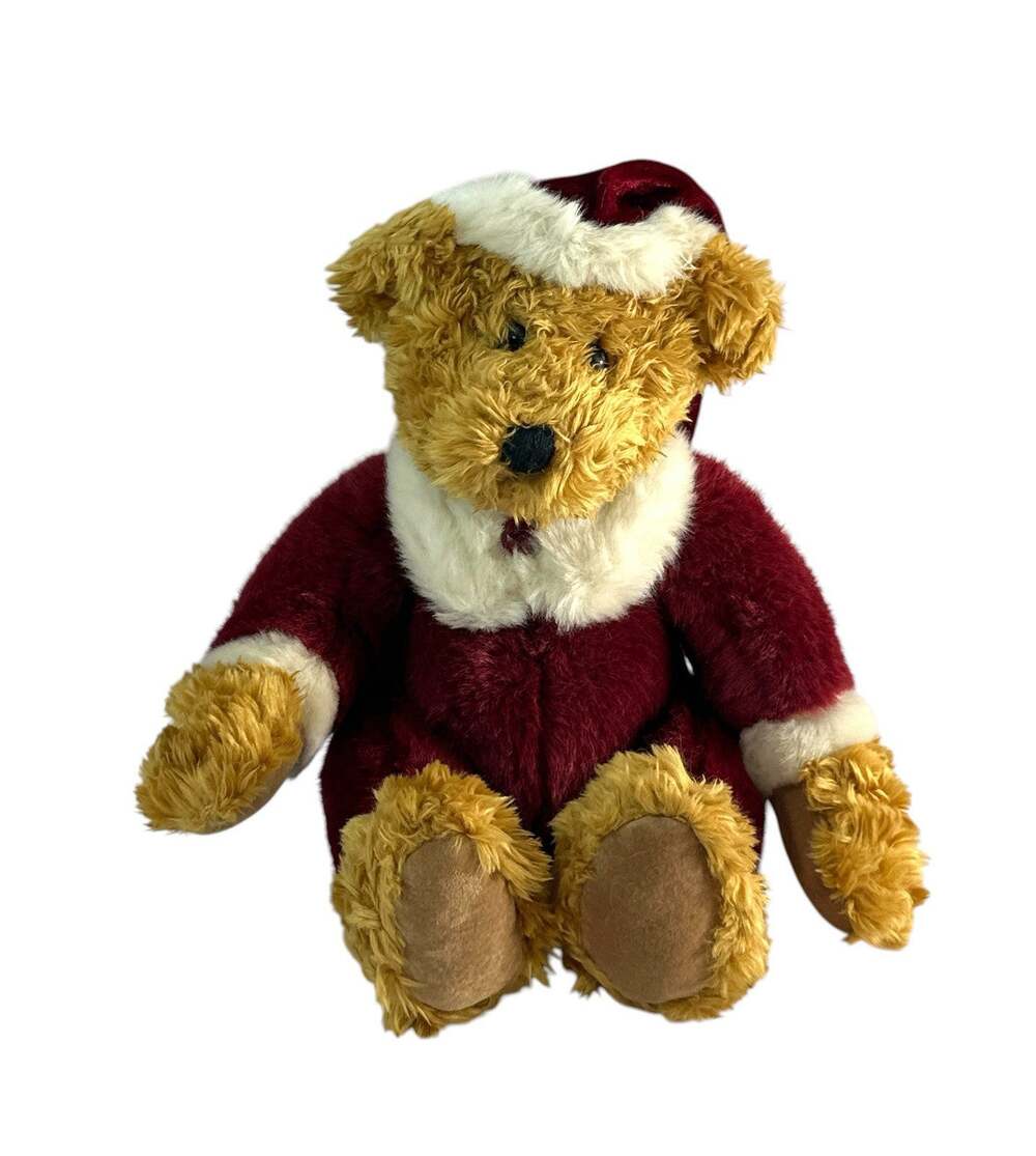 Russ Berrie Christmas KRIS Teddy Bear in Santa Suit Stuffed Animal Plush 8"